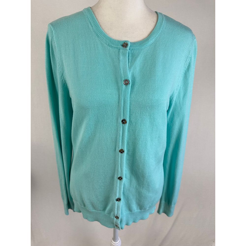 Jones New‎ York Sweater Women's Small Turquoise Cardigan